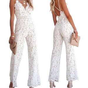 Elegant White Lace Jumpsuit